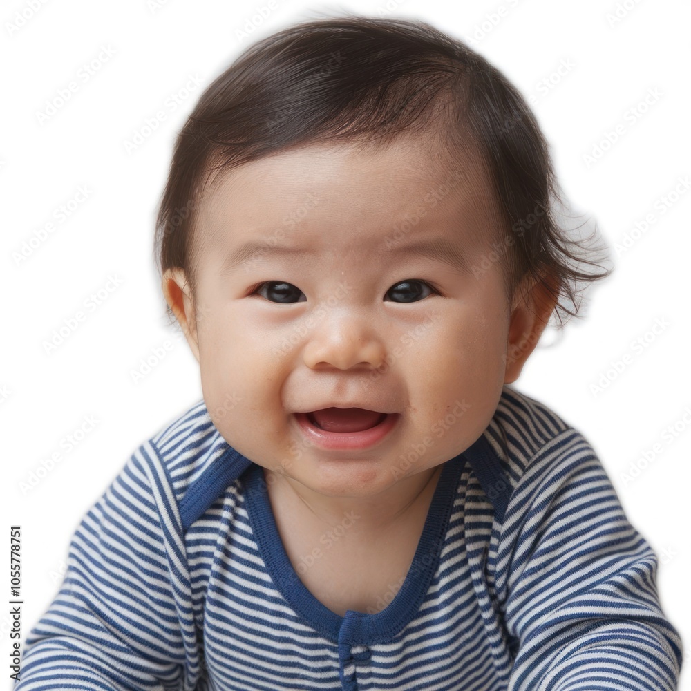cute asian baby sitting on the floor isolated on white background cute asian baby sitting on the floor isolated on white background