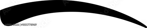 Single black arched eyebrow on white background conveys doubt and skepticism, making it a versatile design element.