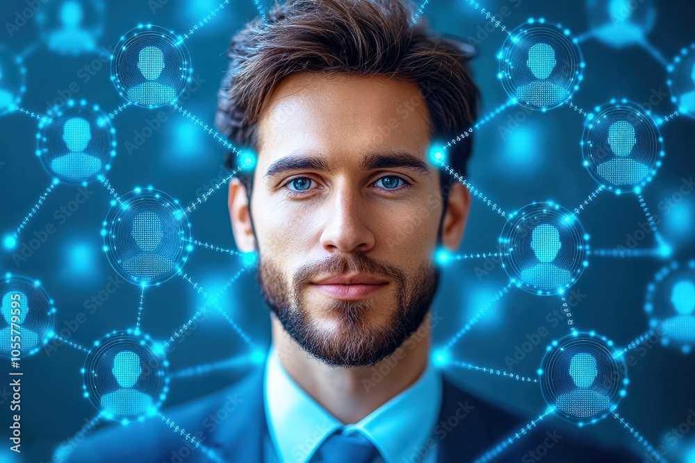 Networking Success: Portrait of Confident Businessman Networking Success: Portrait of Confident Businessman