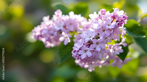 Beautiful Lilac Flowers in Soft Focus Background