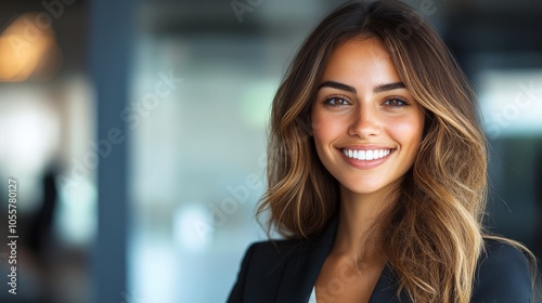 Confident Female Leader in Modern Business Attire