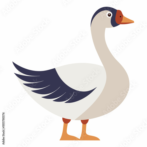 goose on white background