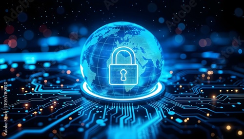Global Cybersecurity and Data Protection Concept