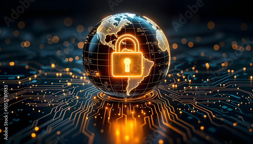 Global Cybersecurity and Data Protection Concept