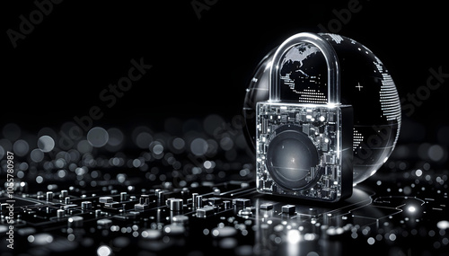 Global Cybersecurity and Data Protection Concept