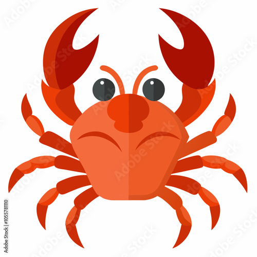 red crab on white background