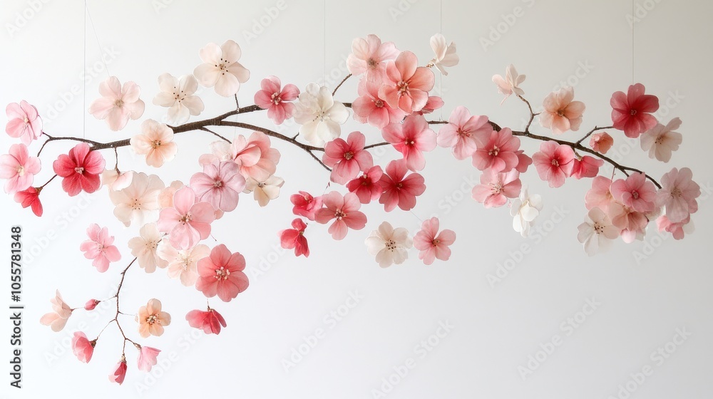 Delicate Paper Cherry Blossom Branch Delicate Paper Cherry Blossom Branch