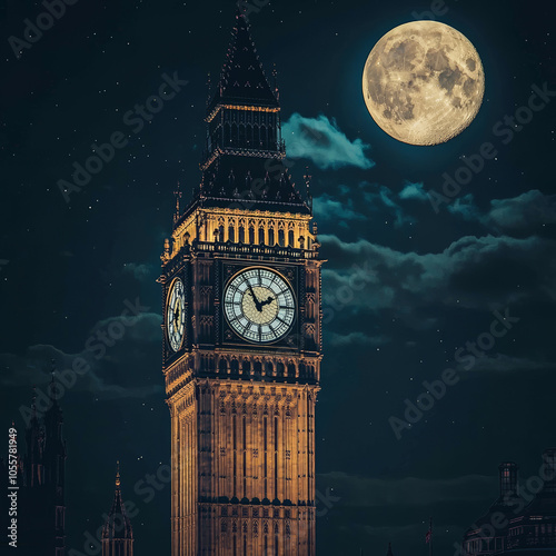 big ben at night city photo