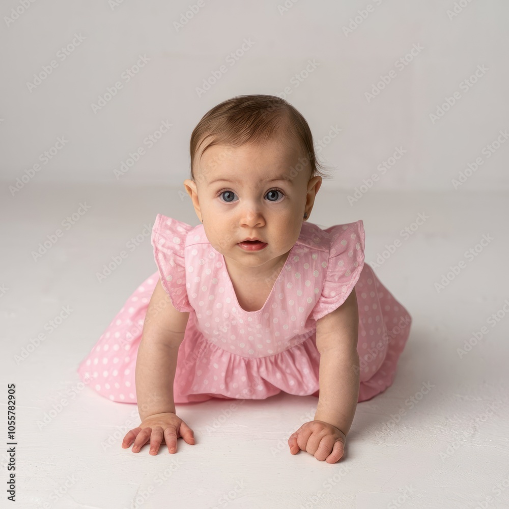 cute asian baby sitting on the floor isolated on white background cute asian baby sitting on the floor isolated on white background