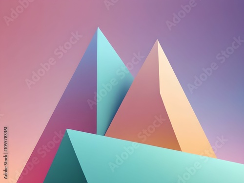  wallpaper with abstract, pastel and 3D geometric shapes