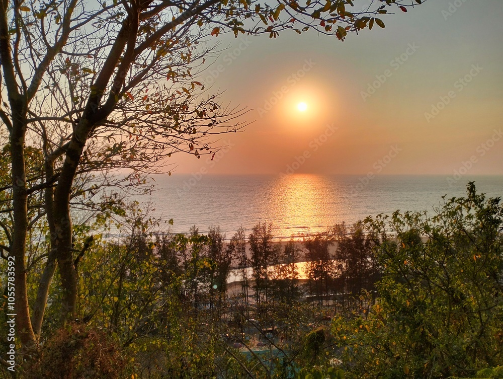 Fototapeta premium Sunset from the Mountain