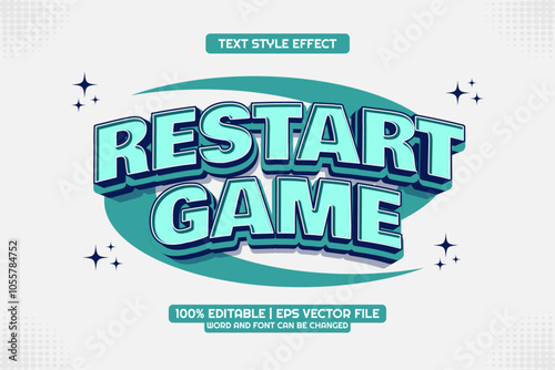 Restart Game Editable text Effect 3D Cartoon style
