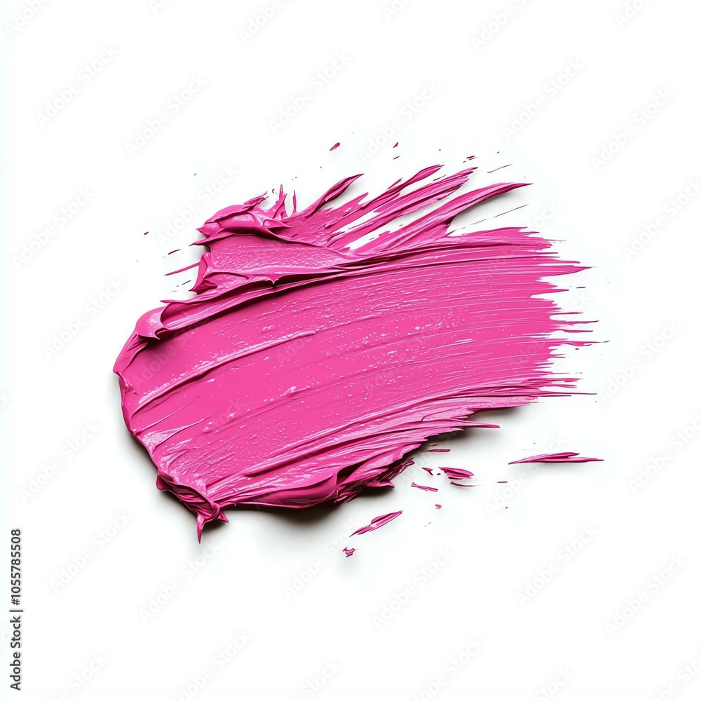 Pink paint smear, white isolated background Pink paint smear, white isolated background
