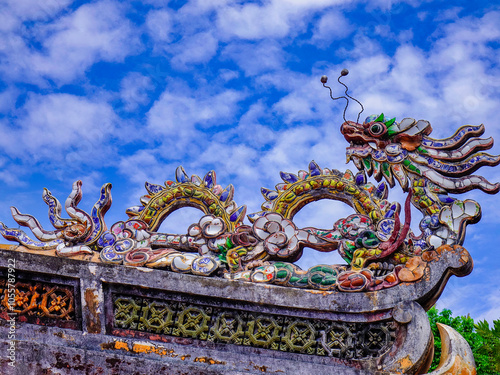 HUE CITY, THUA THIEN – HUE, VIET NAM, JUN 01, 2020: Tomb of Emperor Minh Mang - a UNESCO World Heritage Site - in Hue, Vietnam