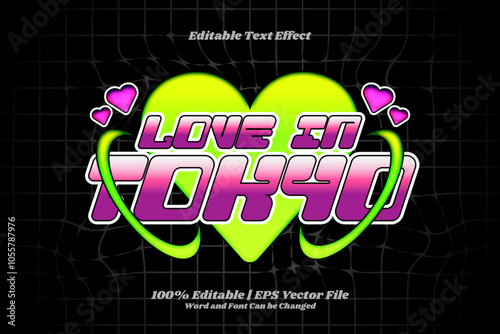 Love in Tokyo Editable text Effect Gradient y2k style