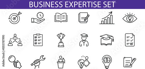 Business Expertise Icon Set Strategy, Growth, and Success