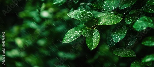 The Green Flora Of Indian Monsoon The Monsoon Rain Drops On The Green Leaves Abstract Background Of Green Color The Beauty Of Monsoon Season The Mumbai Heavy Rainfall photo