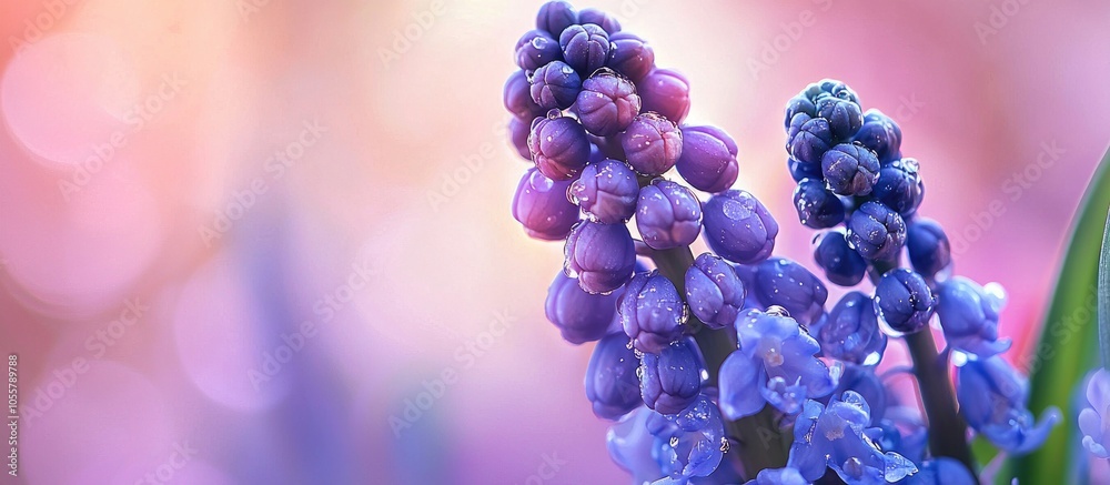 Grape Hyacinth Muscari Closeup View Grape Hyacinth Muscari Closeup View
