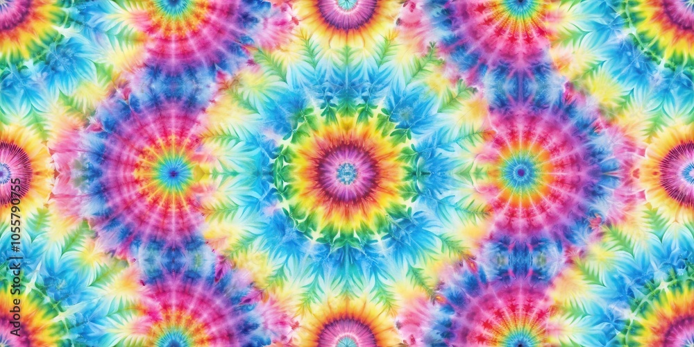Rainbow Pastel Tie Dyed Swirl Seamless Pattern with Vivid Colors for Backgrounds and Textiles Rainbow Pastel Tie Dyed Swirl Seamless Pattern with Vivid Colors for Backgrounds and Textiles