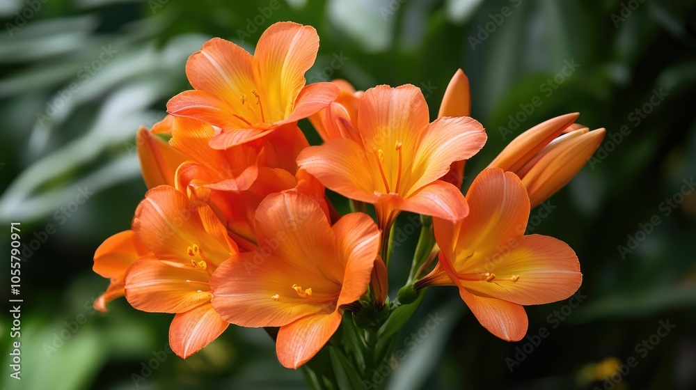 Exotic tropical blossom featuring vibrant orange flowers showcasing the beauty of nature and botanical diversity in gardening and floral arrangements Exotic tropical blossom featuring vibrant orange flowers showcasing the beauty of nature and botanical diversity in gardening and floral arrangements