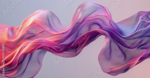 Abstract Purple and Pink Fabric Flowing in the Wind