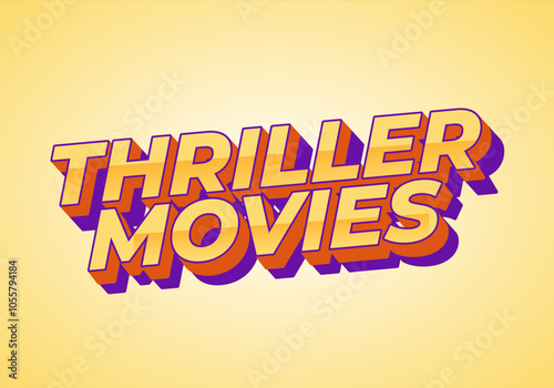 Thriller movies. Text effect in modern colors and 3D style