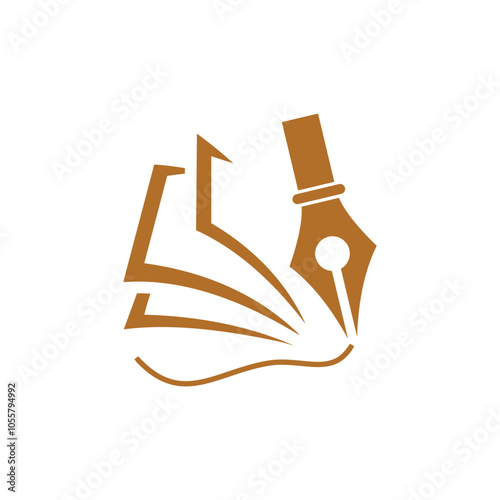 Writer tools logo design vector illustration