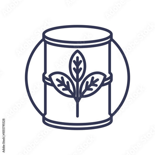 A barrel with a leaf symbolizes eco-friendly energy and sustainable practices.