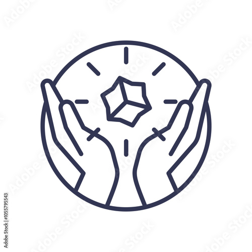 Hands holding a cube symbolizing protection and value of tangible assets.