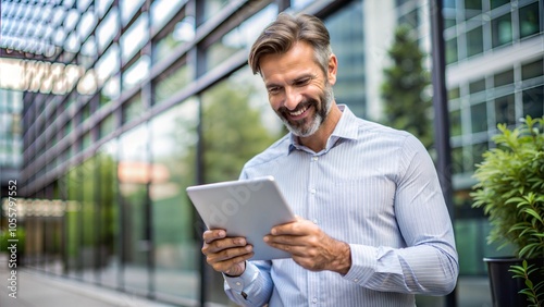 Man Holding Digital Tablet