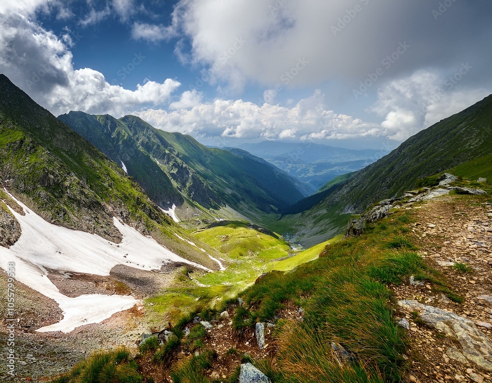 Fototapeta premium Panoramic Image of Grossglockner Alpine Road. Curvy Winding Road in Alps
