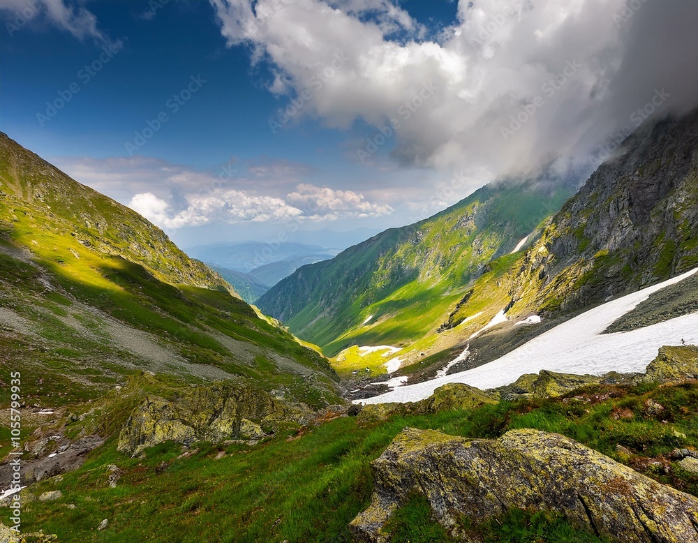 Fototapeta premium Panoramic Image of Grossglockner Alpine Road. Curvy Winding Road in Alps