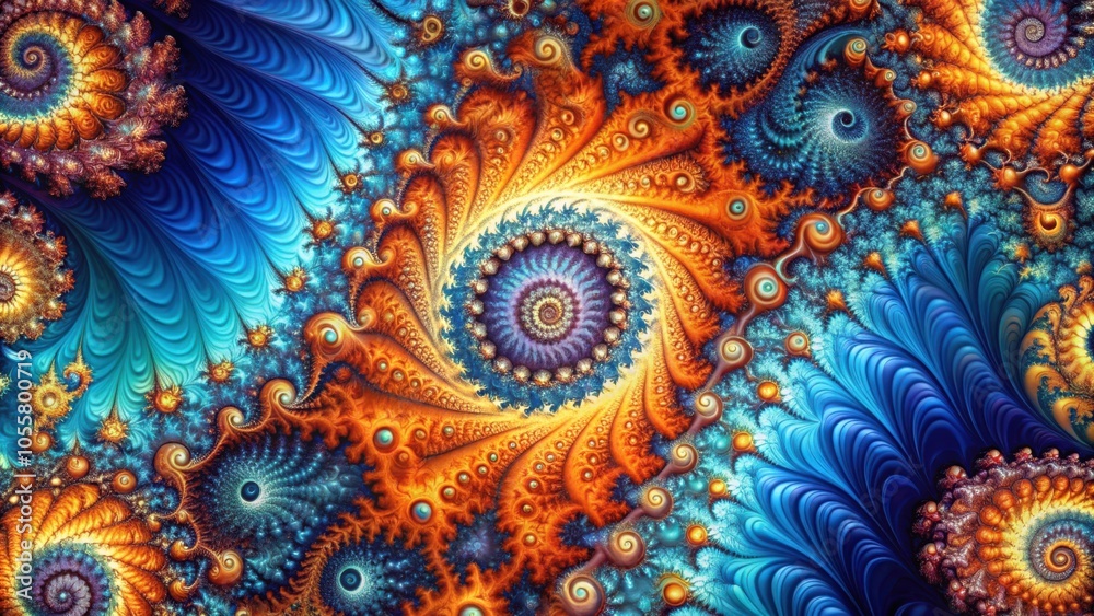 Abstract Fractals Painting with Infinite Depth and Dimension in Canvas Artwork Abstract Fractals Painting with Infinite Depth and Dimension in Canvas Artwork