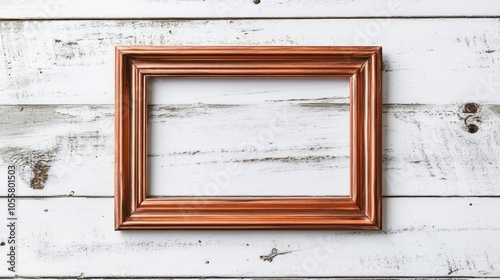 Rose gold frame mockup on a white wooden background 2x3 portrait format