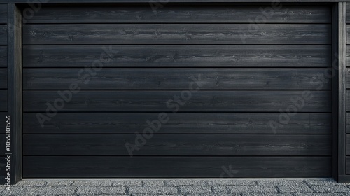 Gray sectional door texture background featuring dark wooden boards from a garage