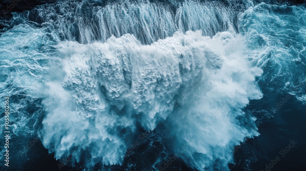 An aerial perspective reveals the intense moment of a glacier breaking apart and plunging into the frigid waters highlighting the power of nature s movements An aerial perspective reveals the intense moment of a glacier breaking apart and plunging into the frigid waters highlighting the power of nature s movements
