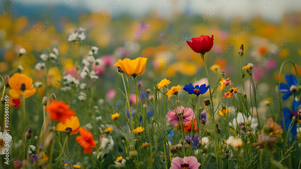 Naklejka premium field of flowers