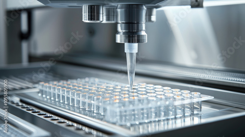 Automated pipette system processing samples in a modern lab