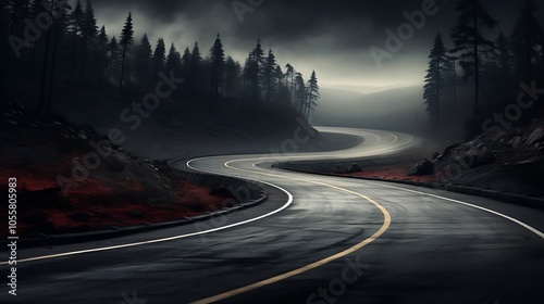 road in the fog