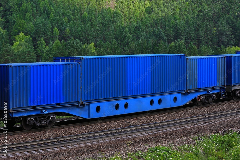 Fototapeta premium freight train with freight containers