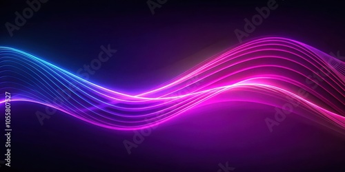 Wallpaper Mural Abstract purple and pink neon wave lines on dark background with futuristic design Torontodigital.ca