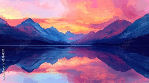 Mountain Reflection Sunset