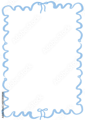 Coquette border bow fit for birthday wedding engagement wedding invitation in dusty blue