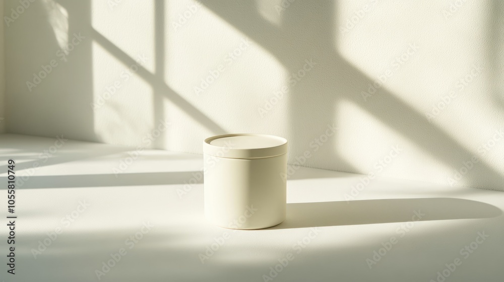 White Cylinder on a White Surface with Window Light White Cylinder on a White Surface with Window Light