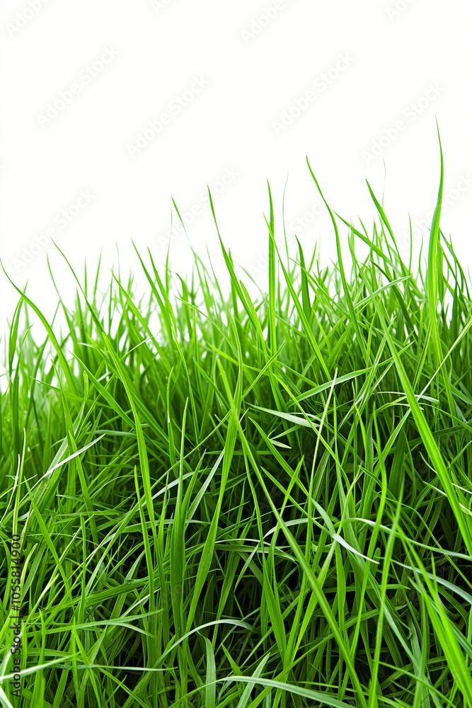 A field of green grass with a white background. The grass is tall and lush, giving the impression of a peaceful, serene environment A field of green grass with a white background. The grass is tall and lush, giving the impression of a peaceful, serene environment