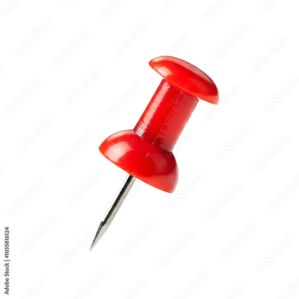 Red thumbtack drawing pin isolated on white background Red thumbtack drawing pin isolated on white background