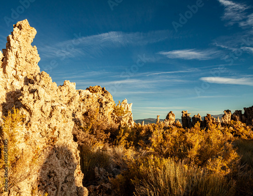 Tufa Towers At Sunrise, South Lake Tufa Trail, Mono Lake, Mono Lake Tufa State Natural Reserve, Lee Vining, California, USA photo