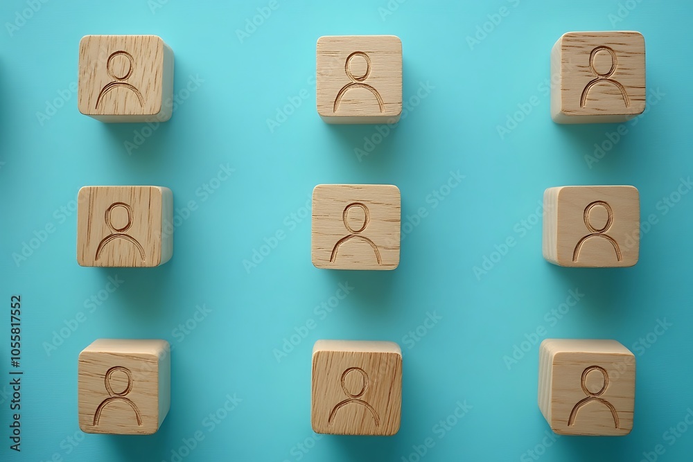 Connected Wooden Figures in a Grid Unity and Organization Connected Wooden Figures in a Grid Unity and Organization