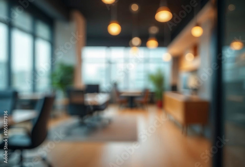 motion blur background of modern office interior design contemporary workspace for creative business defocus long exposure shake jerk