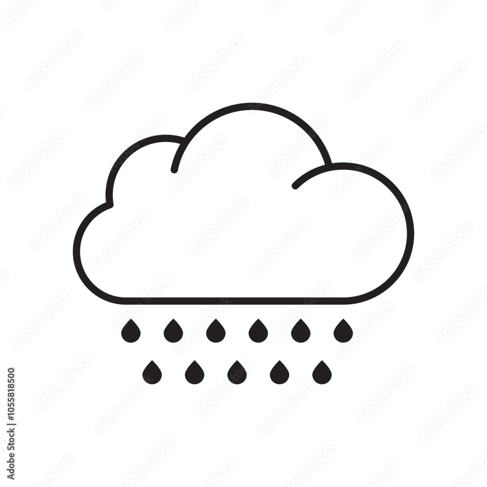 Rain icon. Cloud rain icon. Rain icon. Cloud rain icon.